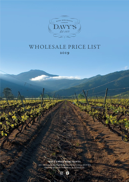 Davy's Wholesale Wine List