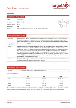 Chemical Properties Biological Description Solubility Information