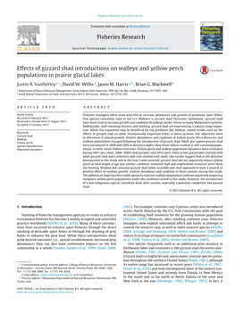 Effects of Gizzard Shad Introductions on Walleye and Yellow Perch