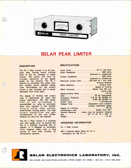 Belar Peak Limiter