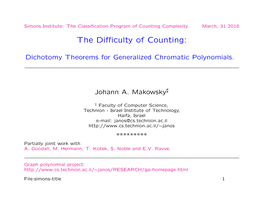 Dichotomy Theorems for Generalized Chromatic Polynomials