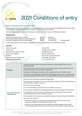 2021 Conditions of Entry