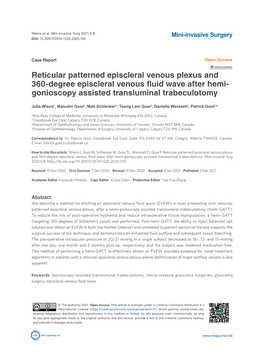 Gonioscopy Assisted Transluminal Trabeculotomy