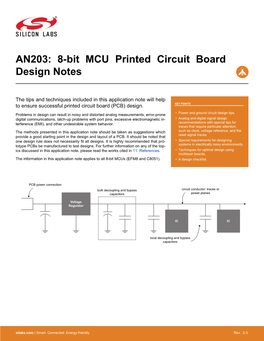 AN203: 8-Bit MCU Printed Circuit Board Design Notes