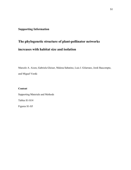 The Phylogenetic Structure of Plant-Pollinator Networks Increases with Habitat Size and Isolation