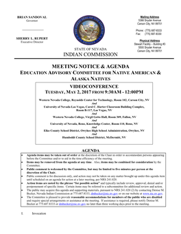 Meeting Notice and Agenda