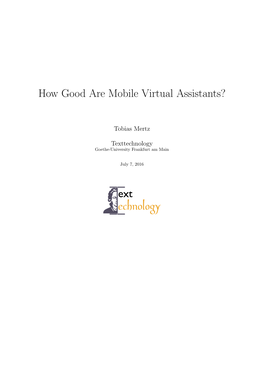 How Good Are Mobile Virtual Assistants? Ext Echnology