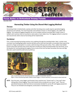 Harvesting Timber Using the Shovel-Mat Logging Method