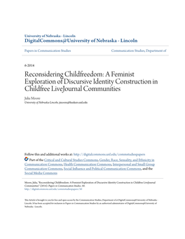 Reconsidering Childfreedom: a Feminist Exploration of Discursive