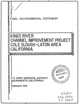 Kings River Channel Improvement Project, Cole Slough-Laton Area, California