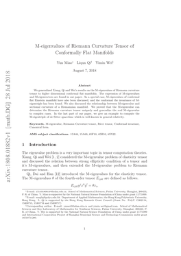 M-Eigenvalues of Riemann Curvature Tensor of Conformally Flat Manifolds