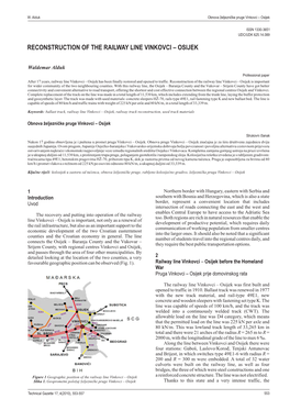 Reconstruction of the Railway Line Vinkovci – Osijek