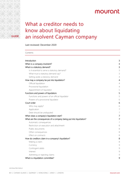 What a Creditor Needs to Know About Liquidating an Insolvent Cayman