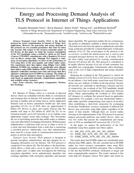 Energy and Processing Demand Analysis of TLS Protocol in Internet of Things Applications