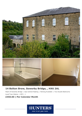 14 Bolton Brow, Sowerby Bridge, , HX6 2AL