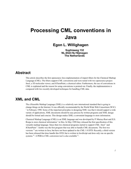 Processing CML Conventions in Java Egon L