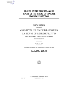 Hearing on the 2018 Semi-Annual Report of the Bureau of Consumer Financial Protection