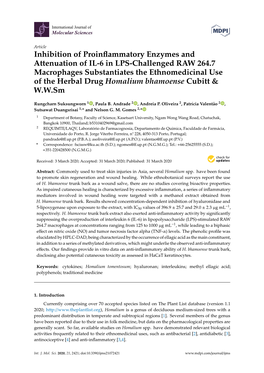 Inhibition of Proinflammatory Enzymes and Attenuation of IL-6 in LPS-Challenged RAW 264.7 Macrophages Substantiates the Ethnomed