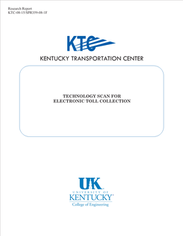 Technology Scan for Electronic Toll Collection Our Mission