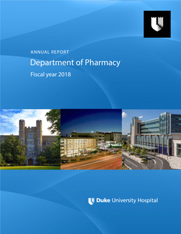 Department of Pharmacy Fiscal Year 2018 Table of Contents