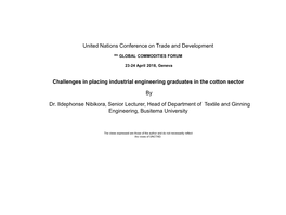 Challenges in Placing Industrial Engineering Graduates in the Cotton Sector