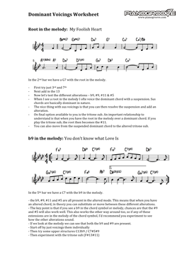 Dominant Voicings Worksheet