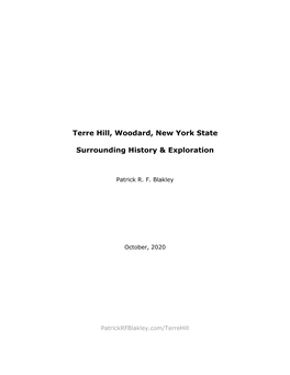 Terre Hill, Woodard, New York State Surrounding History & Exploration
