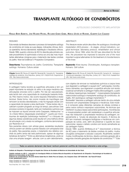 Autologous Chondrocyte Implantation