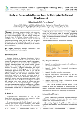 Study on Business Intelligence Tools for Enterprise Dashboard Development
