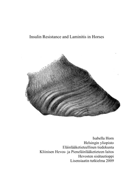 Insulin Resistance and Laminitis in Horses