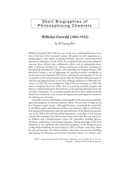 Biography of Wilhelm Ostwald