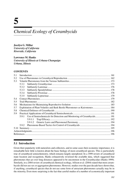 5 Chemical Ecology of Cerambycids