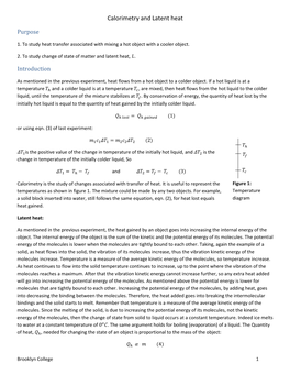 Calorimetry and Latent Heat