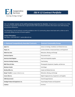 E&I K-12 Contract Portfolio