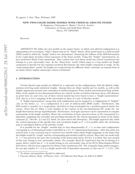 Arxiv:Cond-Mat/9606220V2 28 Jul 1997 .INTRODUCTION 1