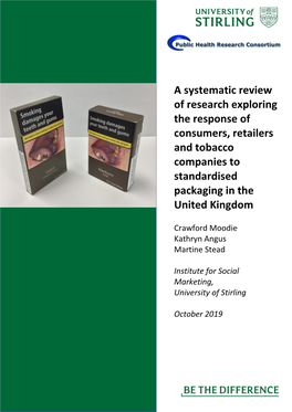 A Systematic Review of Research Exploring the Response of Consumers, Retailers and Tobacco Companies to Standardised Packaging in the United Kingdom