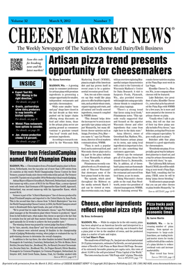 Artisan Pizza Trend Presents Opportunity for Cheesemakers