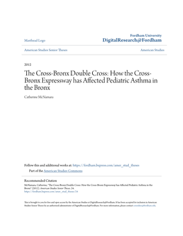 How the Cross-Bronx Expressway Has Affected Pediatric Asthma in the Bronx" (2012)