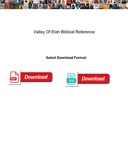 Valley of Elah Biblical Reference