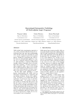 Operational/Interpretive Unfolding of Multi-Adjoint Logic Programs1