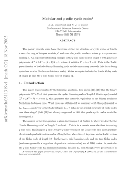 Arxiv:Math/0311319V1