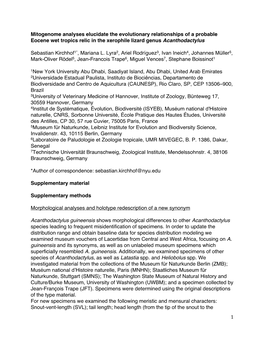 1 Mitogenome Analyses Elucidate the Evolutionary Relationships of A