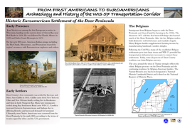 Historic Euroamerican Settlement of the Door Peninsula Early Presence the Belgians