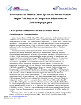 Update of Comparative Effectiveness of Lipid-Modifying Agents
