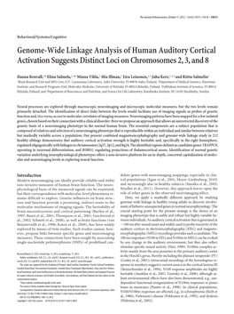 Genome-Wide Linkage Analysis of Human Auditory Cortical Activation Suggests Distinct Loci on Chromosomes 2, 3, and 8