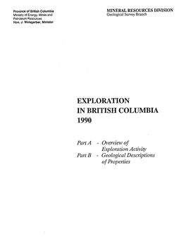 Exploration in British Columbia 1990