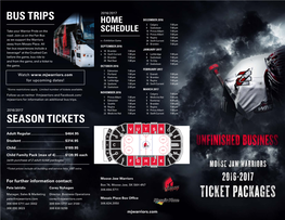 Bus Trips Season Tickets