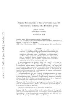 Regular Tessellations of the Hyperbolic Plane by Fundamental Domains of A