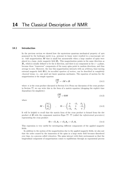 14 the Classical Description of NMR