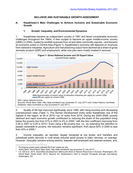 Inclusive and Sustainable Growth Assessment